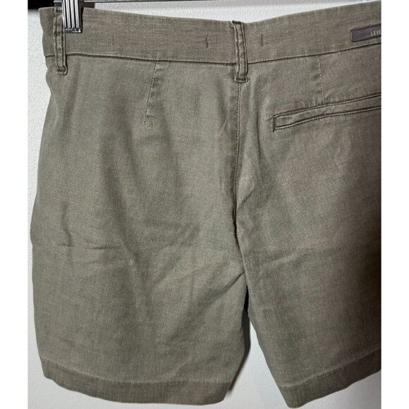 Anthropologie Level 99 Womens Green Linen Blend Shorts Sz 27 Chino Stretch - Picture 4 of 11